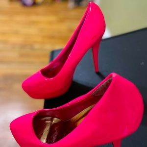 Hot pink platform heels size 11